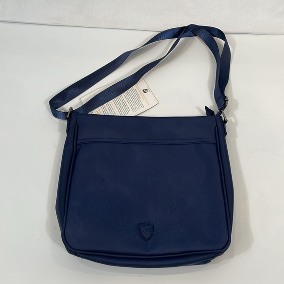 Heys Travel HiLite Crossbody Bag Navy RFID Shield Tablet Sleeve NWT - Picture 2 of 13
